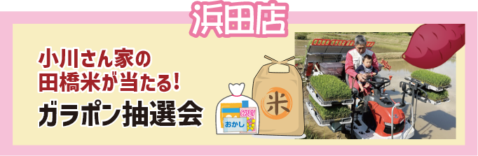 浜田店 小川さん家の田橋米が当たる！ ガラポン抽選会