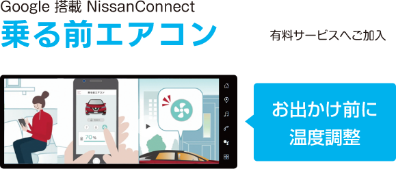 Google 搭載 NissanConnect 乗る前エアコン お出かけ前に温度調整